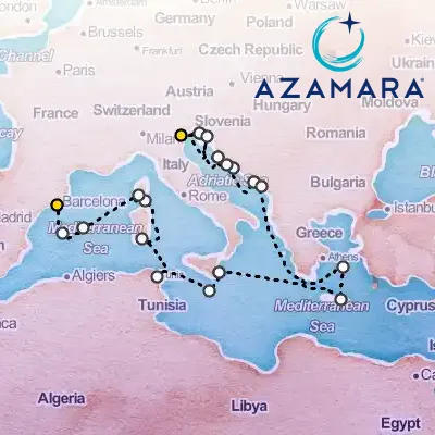 October 10th, 2027  - Italy & Spain Cruise: Dubrovnik, Mykonos & Valletta on the Azamara Journey