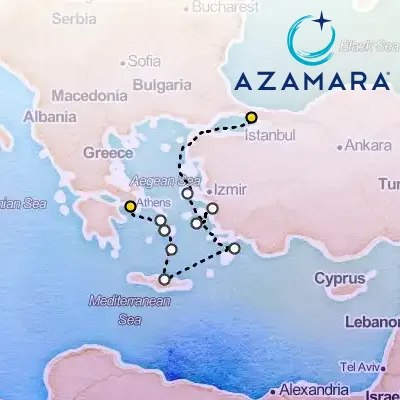 July 8th, 2026  - Greece Cruise: Patmos, Santorini & Rhodes on the Azamara Onward