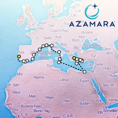 October 9th, 2027  - Athens to Lisbon Grand Voyage on the Azamara Onward