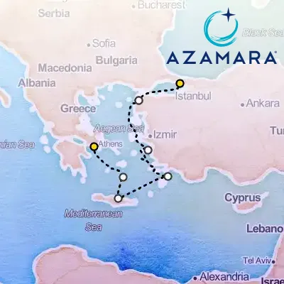 April 24th, 2027  - Greece Intensive Cruise: Santorini, Crete & Rhodes on the Azamara Onward