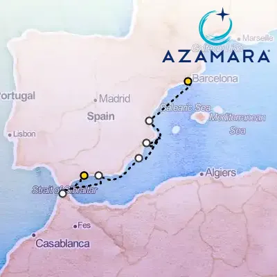 February 13th, 2027  - Spain Intensive, Malaga, Valencia & Barcelona on the Azamara Onward