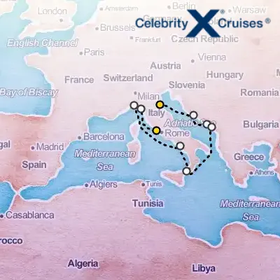 October 2nd, 2026  - Best of Italy & Croatia Cruise on the Celebrity Constellation