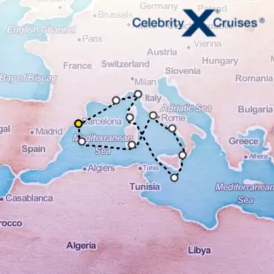 July 16th, 2026  - Italy, France, Spain & Malta Cruise on the Celebrity Equinox