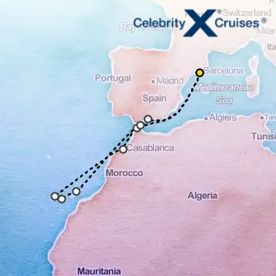January 2nd, 2027  - Canaries, Spain & Morocco Cruise on the Celebrity Infinity