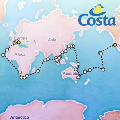 January 3rd, 2027  - Round World from San Francisco Cruise on the Costa Deliziosa