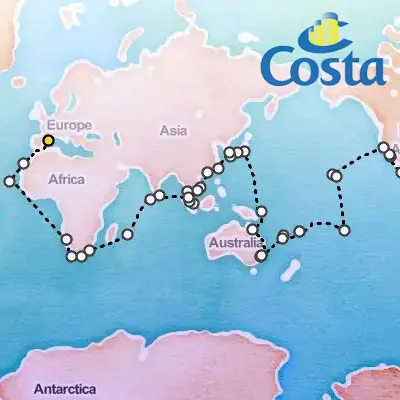November 27th, 2026  - Round World from Barcelona on the Costa Deliziosa