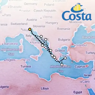 August 30th, 2025  - Eastern Mediterranean from Marghera Cruise on the Costa Deliziosa