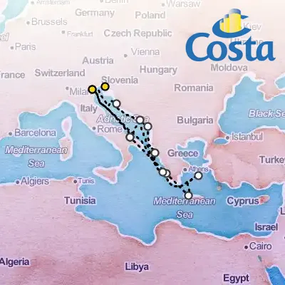 September 20th, 2025  - Eastern Mediterranean from Marghera Cruise on the Costa Deliziosa