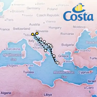 September 27th, 2025  - Eastern Mediterranean from Marghera Cruise on the Costa Deliziosa