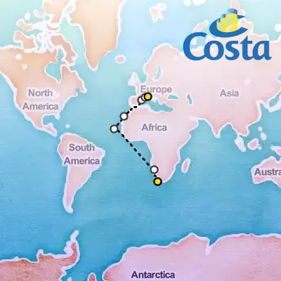 March 18th, 2026  - Round World from Cape Town Cruise on the Costa Deliziosa