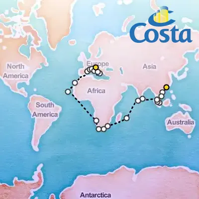 February 17th, 2026  - Round World From Hong Kong Cruise on the Costa Deliziosa