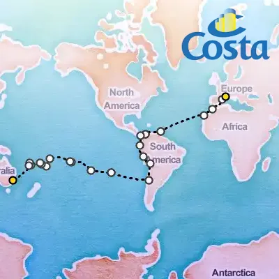 November 26th, 2025  - Round The World from Marseille Cruise on the Costa Deliziosa
