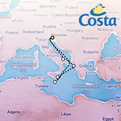 November 14th, 2026  - Eastern Mediterranean from Trieste Cruise on the Costa Deliziosa