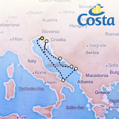 November 15th, 2025  - Eastern Mediterranean from Trieste Cruise on the Costa Deliziosa