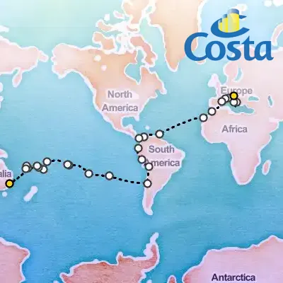 November 21st, 2025  - Round the World from Trieste Cruise on the Costa Deliziosa