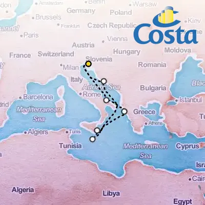 October 3rd, 2026  - Eastern Mediterranean from Trieste Cruise on the Costa Deliziosa