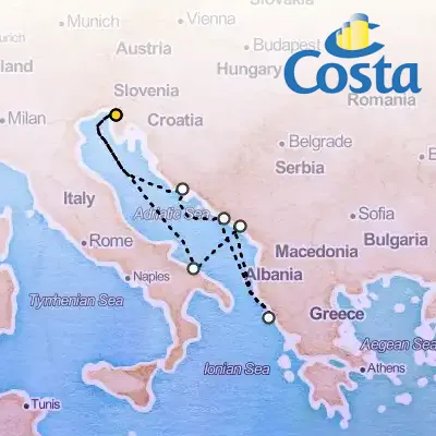 October 10th, 2026  - Eastern Mediterranean from Trieste Cruise on the Costa Deliziosa