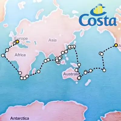 January 3rd, 2027  - Round World from San Francisco Cruise on the Costa Deliziosa