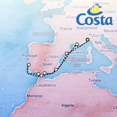 October 18th, 2026  - Western Mediterranean from Savona Cruise on the Costa Diadema