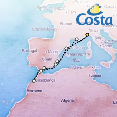October 28th, 2025  - Western Mediterranean from Savona Cruise on the Costa Diadema
