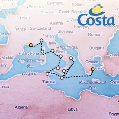 September 9th, 2026  - Western Mediterranean from Athens Cruise on the Costa Fascinosa