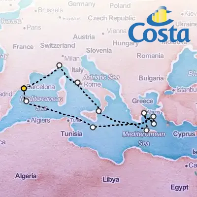 September 22nd, 2026  - Western Mediterranean from Barcelona Cruise on the Costa Fascinosa