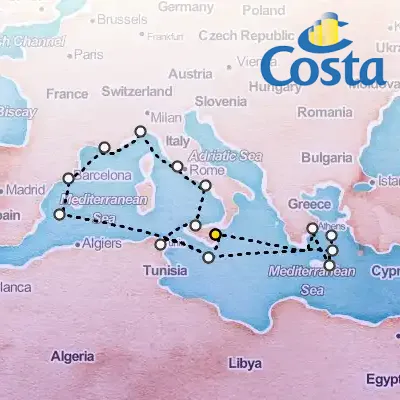 May 19th, 2026  - Western Mediterranean from Catania Cruise on the Costa Fascinosa