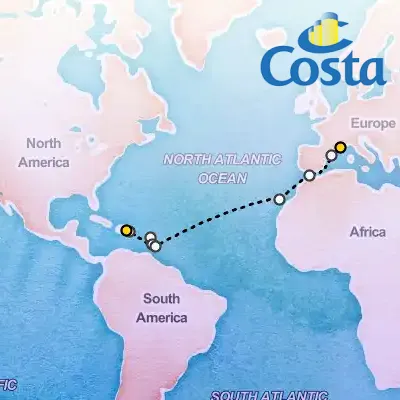 March 9th, 2026  - Transatlantic from Santo Domingo on the Costa Fascinosa