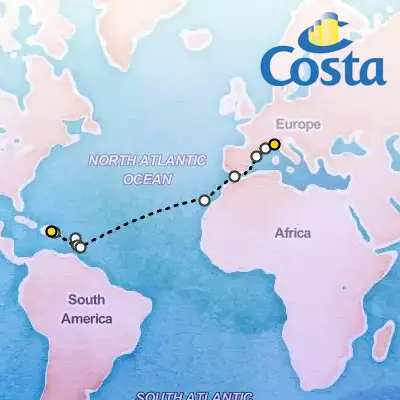 March 9th, 2026  - Transatlantic from Santo Domingo on the Costa Fascinosa