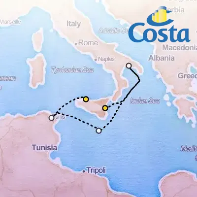 September 20th, 2025  - Western Mediterranean from Catania Cruise on the Costa Fascinosa