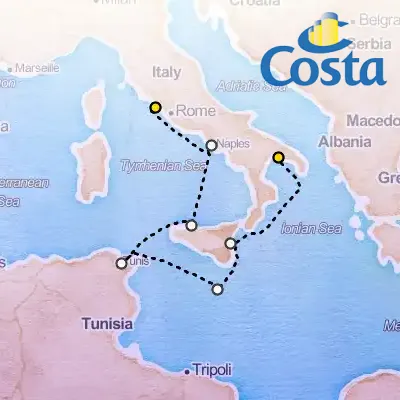 June 1st, 2026  - Eastern Mediterranean From Civitavecchia on the Costa Fascinosa
