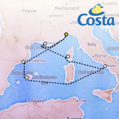 November 13th, 2025  - Western Mediterranean from Savona Cruise on the Costa Fascinosa