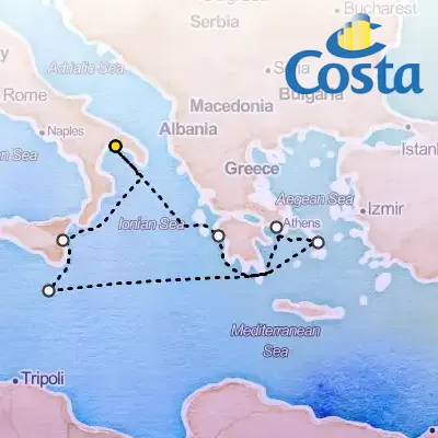 August 24th, 2025  - Eastern Mediterranean from Taranto Cruise on the Costa Fascinosa