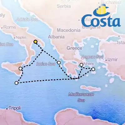 July 20th, 2025  - Eastern Mediterranean from Taranto Cruise on the Costa Fascinosa