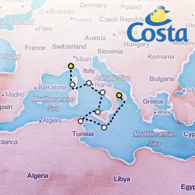 September 13th, 2026  - Western Mediterranean from Taranto Cruise on the Costa Fascinosa