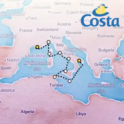 September 13th, 2026  - Western Mediterranean from Taranto Cruise on the Costa Fascinosa
