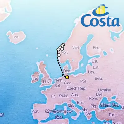 August 15th, 2026  - North Europe from Hamburg Cruise on the Costa Favolosa