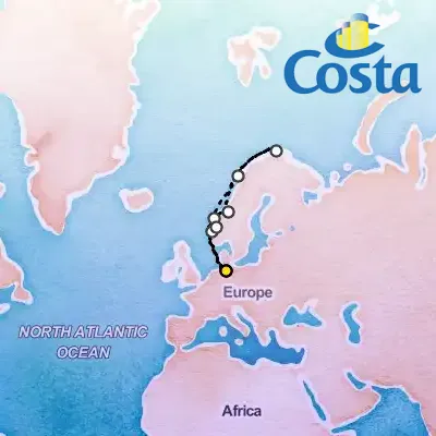 June 19th, 2026  - North Europe from Hamburg Cruise on the Costa Favolosa