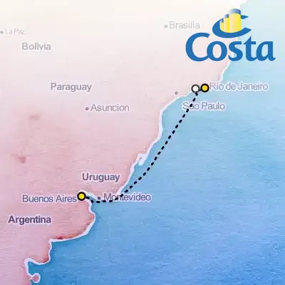 March 1st, 2026 - Rio to Buenos Aires Cruise on the Costa Favolosa
