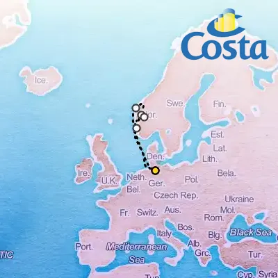 August 25th, 2026  - North Europe from Hamburg Cruise on the Costa Favolosa