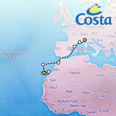 April 6th, 2026  - Western Mediterranean from Santa Cruz De Tenerife Cruise on the Costa Fortuna