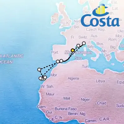 October 2nd, 2025  - Western Mediterranean from Barcelona Cruise on the Costa Fortuna