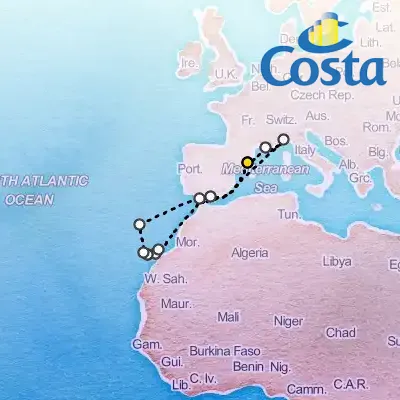 October 16th, 2025  - Western Mediterranean from Barcelona Cruise on the Costa Fortuna