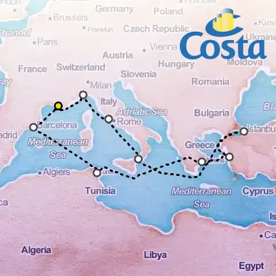 April 17th, 2026  - Western Mediterranean from Marseille Cruise on the Costa Fortuna