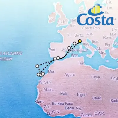 October 4th, 2025  - Western Mediterranean from Savona Cruise on the Costa Fortuna