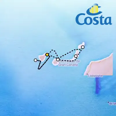 April 6th, 2026  - Western Mediterranean from Santa Cruz De Tenerife Cruise on the Costa Fortuna