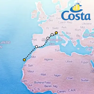 December 13th, 2025  - Western Mediterranean from Savona Cruise on the Costa Fortuna