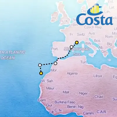 April 11th, 2026  - Western Mediterranean from Santa Cruz De Tenerife Cruise on the Costa Fortuna