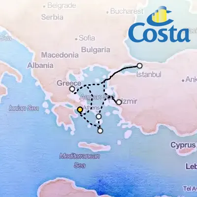May 8th, 2026  - Eastern Mediterranean from Athens (Piraeus) Cruise on the Costa Fortuna