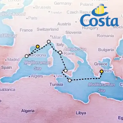 September 26th, 2025  - Transatlantic from Athens Cruise on the Costa Fortuna